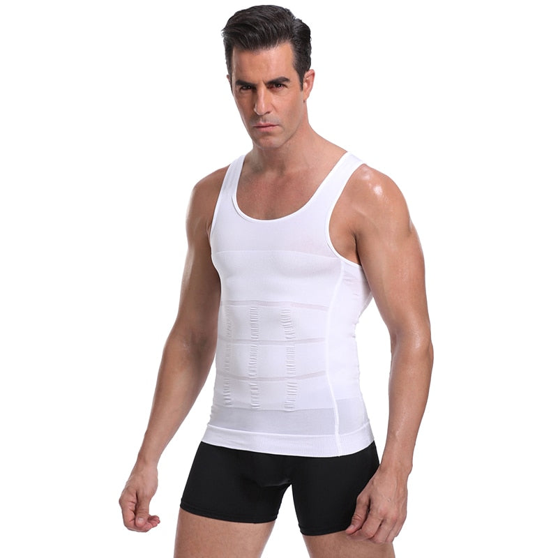 Colete modelador de cintura para homens Be-In-Shape Modelador de cintura para controle de barriga Camisa regata para correção de costas Abdômen Modelador de cintura