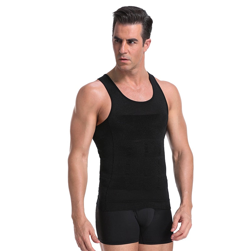 Colete modelador de cintura para homens Be-In-Shape Modelador de cintura para controle de barriga Camisa regata para correção de costas Abdômen Modelador de cintura